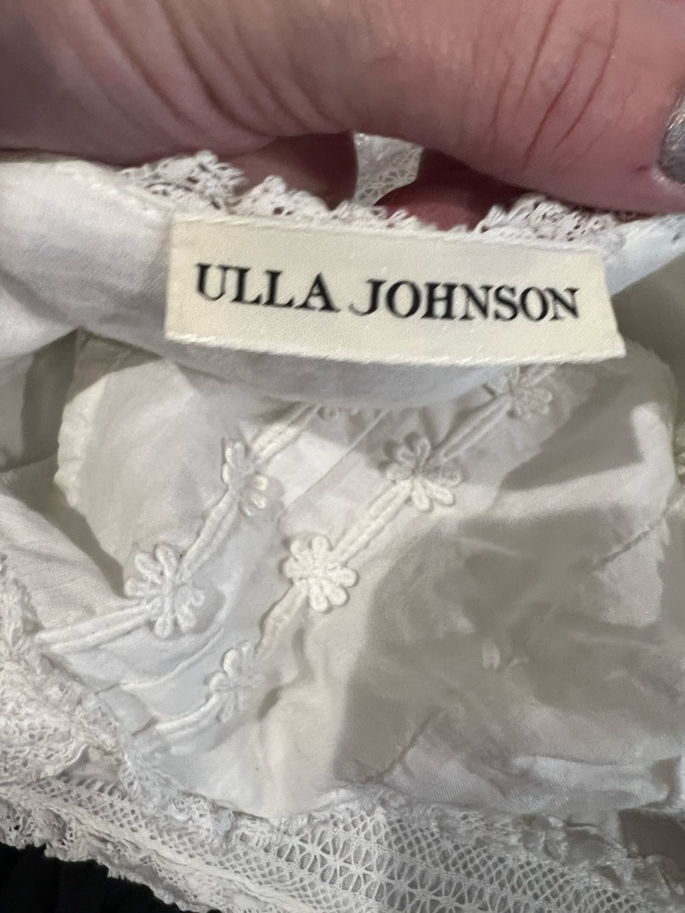 Ulla Johnson Black & White Tiered Lace A-line Midi Dress - Picture 10 of 11